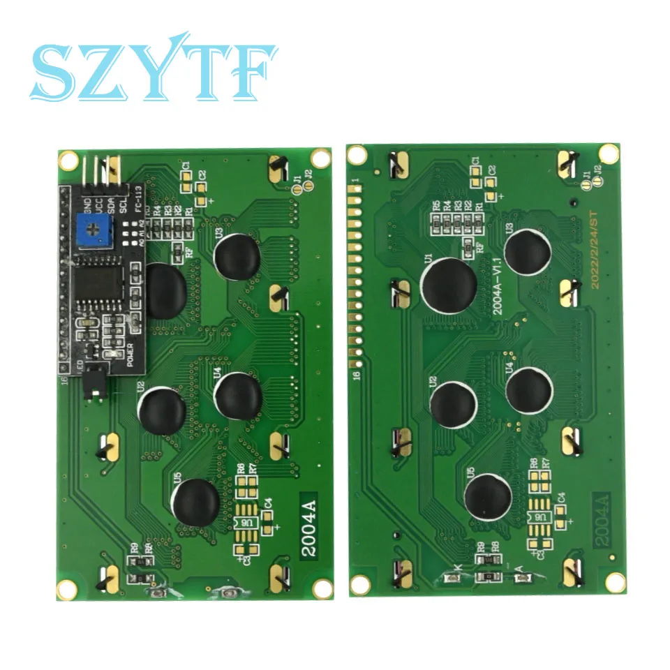 LCD2004 + I2C 2004 20x4 2004A niebieski/zielony ekran znak LCD/w IIC/I2C moduł adaptera interfejsu szeregowego dla arduino