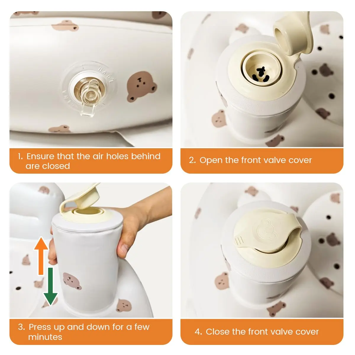 เด็กInflatableที่นั่งสําหรับทารก 6 36 เดือนBuilt In Airปั๊มทารกกลับสนับสนุนเก้าอี้โซฟาสําหรับนั่งเด็กวัยหัดเดินชั้นที่นั่ง