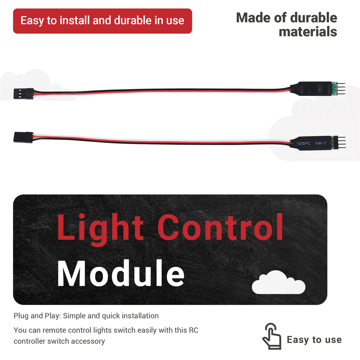 Newest Remote Control Switch Board CH3 Light Control Module for the Model RC Car Light Lamp Plug and Play