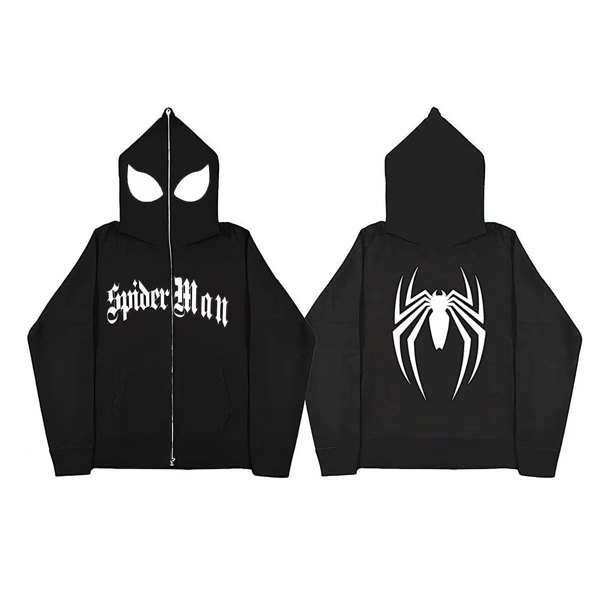 Y2k Spinne Drucken Hoodies Frauen Männer Hip Hop Zipper Langarm Jacke Mäntel Herbst Winter Harajuku Casual Lose Mit Kapuze Sweatshirt