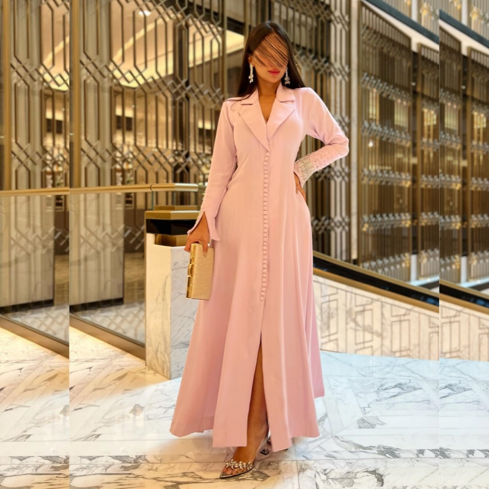 Op maat gemaakte prachtige jersey plooiknop A-lijn V-hals midi-jurken Op maat gemaakte gelegenheidsjurken Moderne stijl Pastrol Unisex Chinees