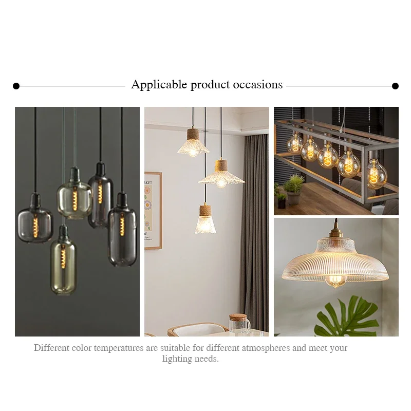 1-10pcs E27 E14 Retro Edison LED Filament Bulb AC 220V Spiral Light C35 G45 A60 ST64 G80 G95 G125 Glass Bulb Retro Candle Lamp