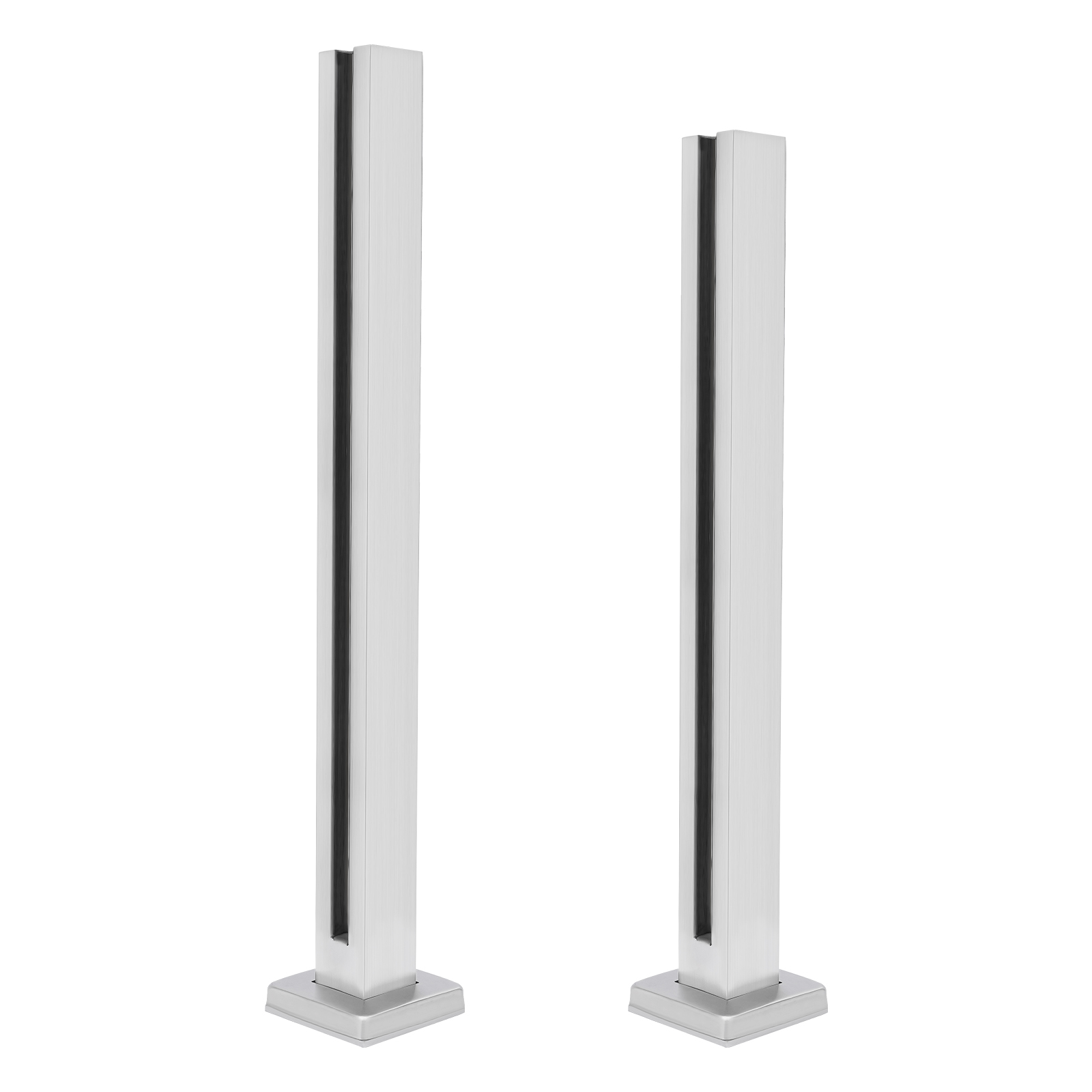 Durable Stainless Steel Railing, 220 lbs Capacity, 26-inch Post, Glass Panel, Rust-Resistant for Residential or Commercial Use