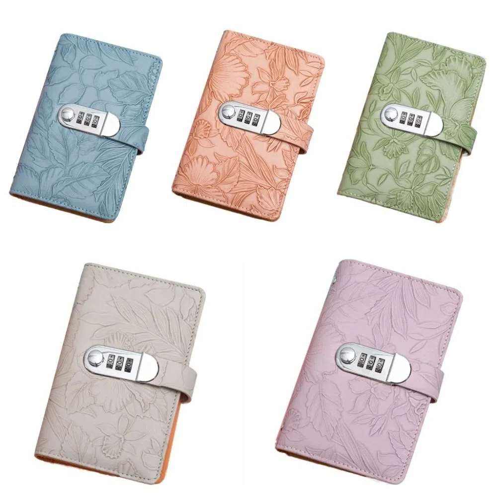 50Sheets Saving Money Binder Emboss Flower PU Leather Budget Binder with Lock Refillable Wallet Storage Planner Organizer