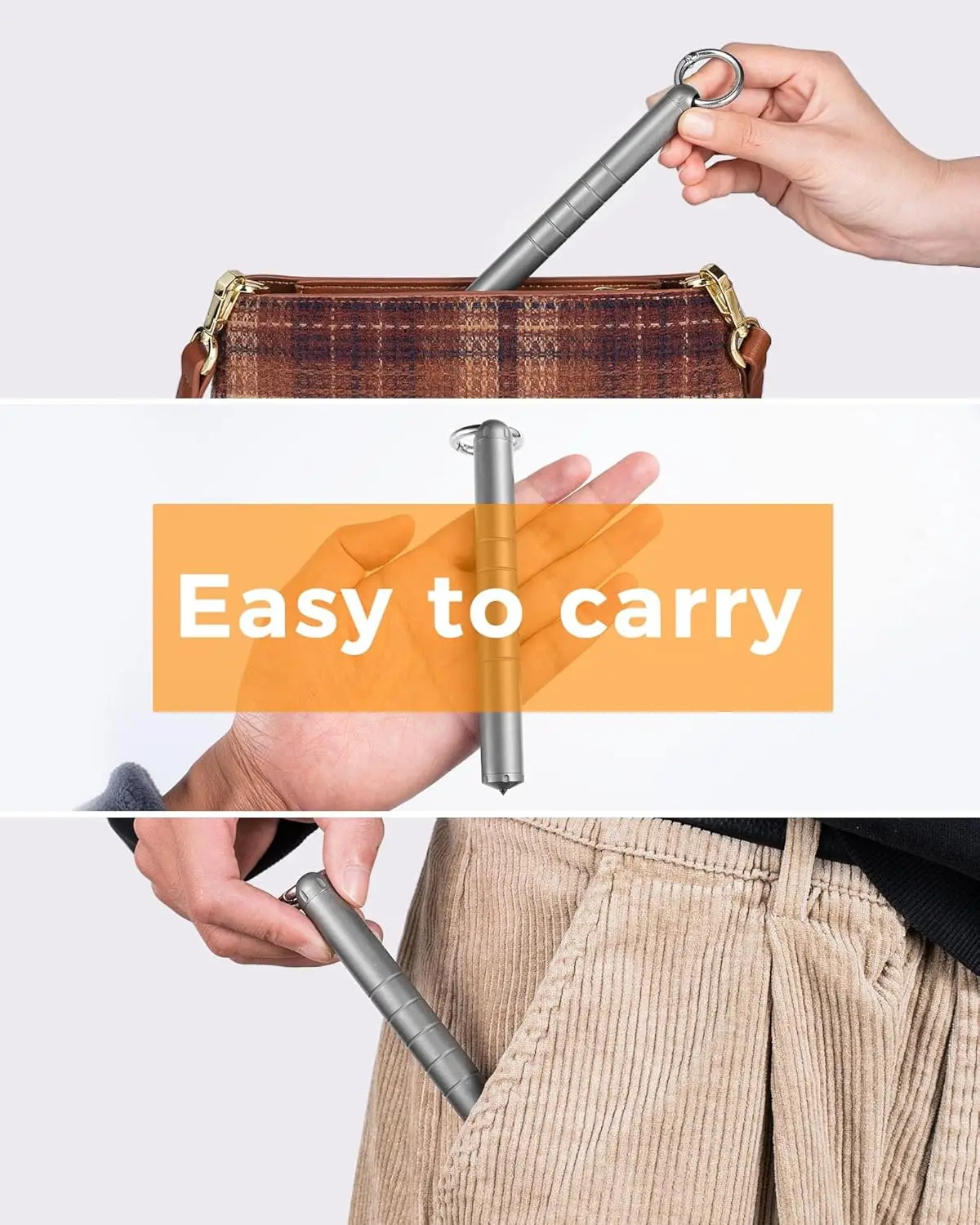 Tempat Pil TISUR dengan Tusuk Gigi, Tempat Pil Gantungan Kunci Titanium Pertahanan Diri Multi Fungsi EDC Dibawa Setiap Hari untuk Pria