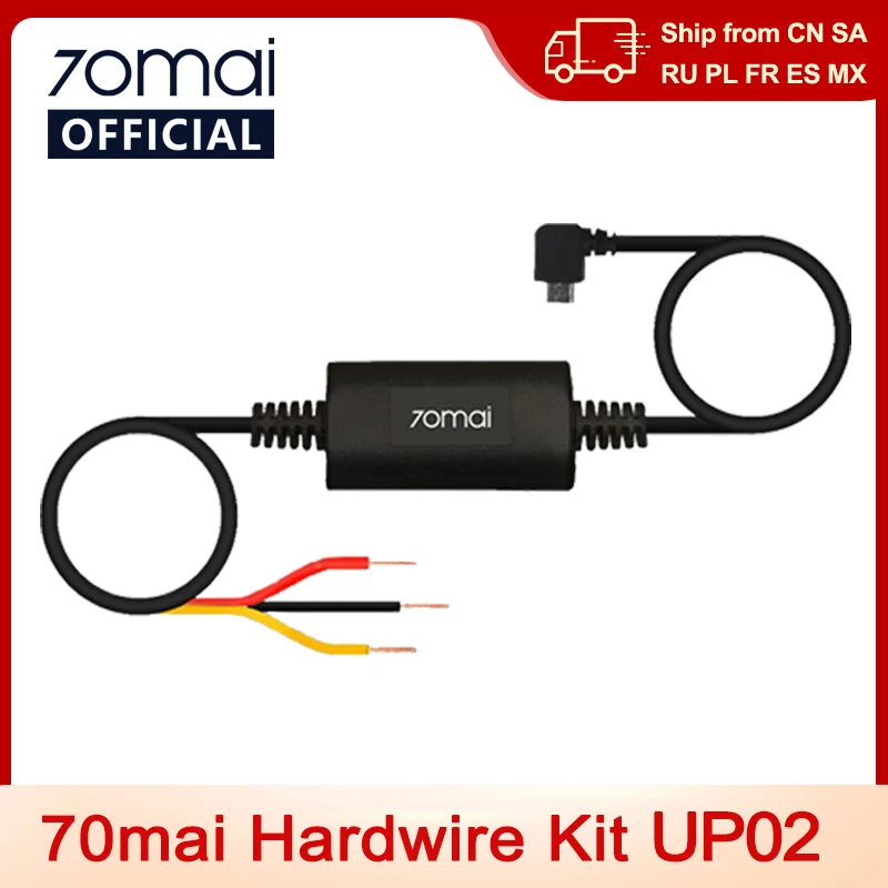 Cable de vigilancia de estacionamiento 70mai UP02 para 70mai A200 M200 S500 4K A800S A500S D06 M300 Kit de cables duros UP02 24H Monitor de estacionamiento