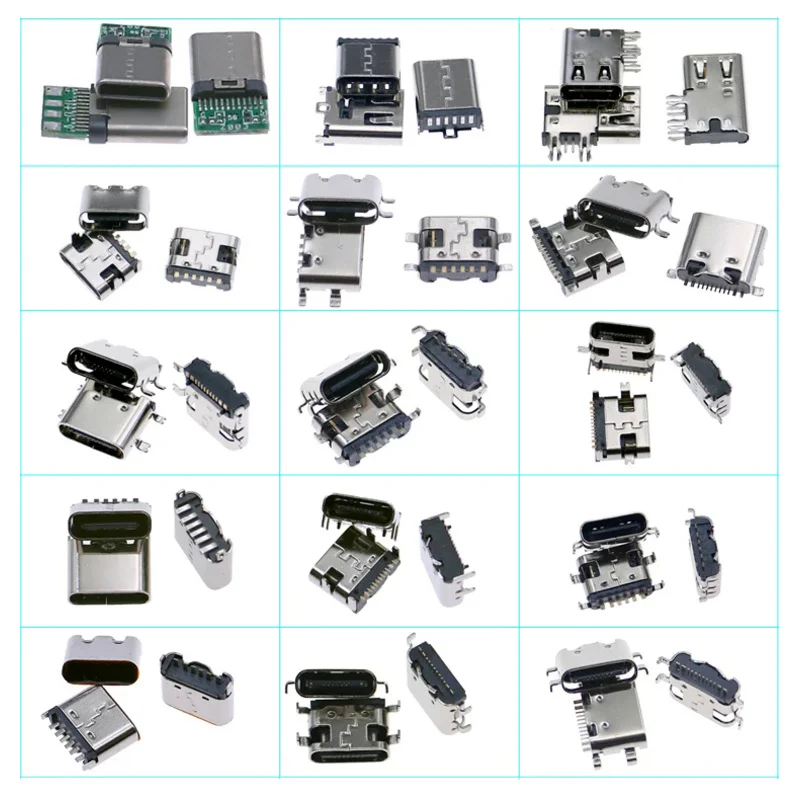 ตัวเชื่อมต่อแท่นชาร์จ USB แบบ Type-C 15ค่าสำหรับโทรศัพท์มือถือและผลิตภัณฑ์ดิจิทัล75ชิ้น