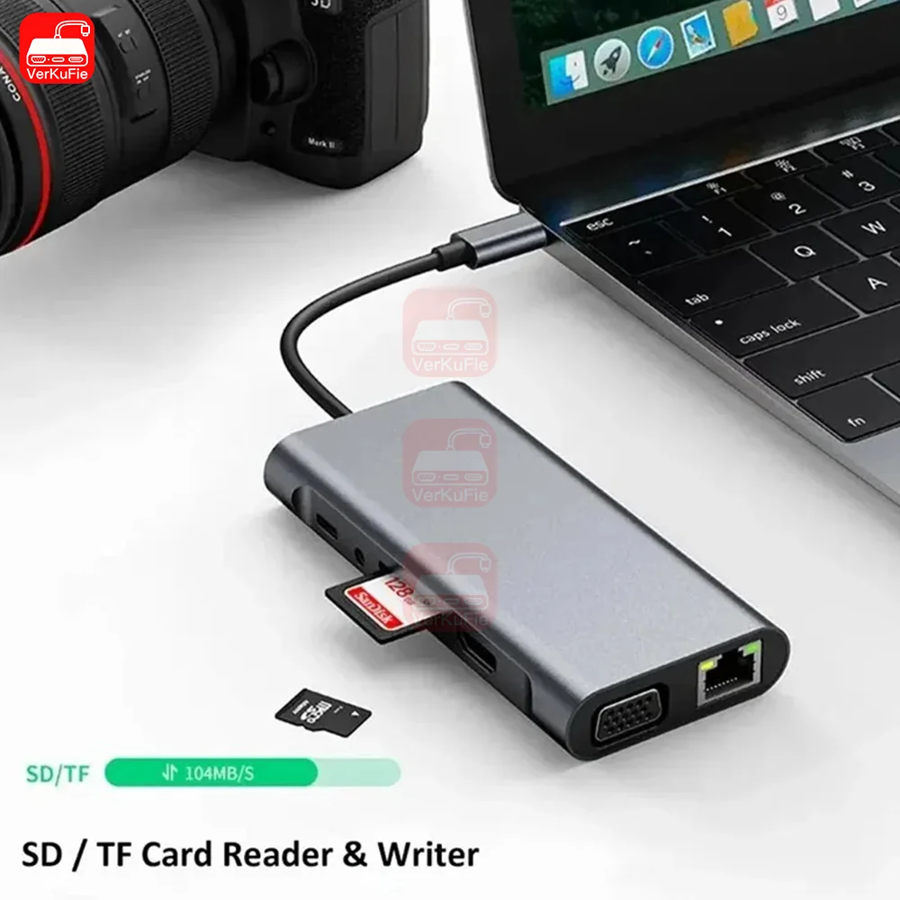 USB C HUB 4K 30Hz Typ C zu HDMI-kompatibel USB 3.0 Adapter 11 in 1 Typ C HUB Dock PD 87W USB C Splitter für MacBook Pro Air