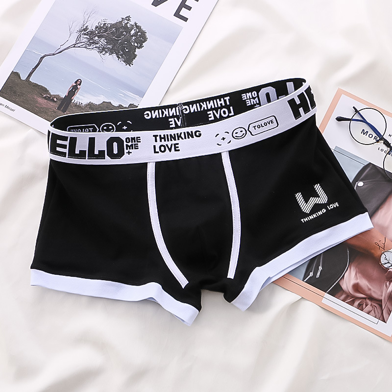 1Pcs 남자 코 튼 복서 반바지 팬티 속옷 3 색 L XL 2XL 3XL 부드러운 편지 벨트 통기성 부드러운 패션 스포츠