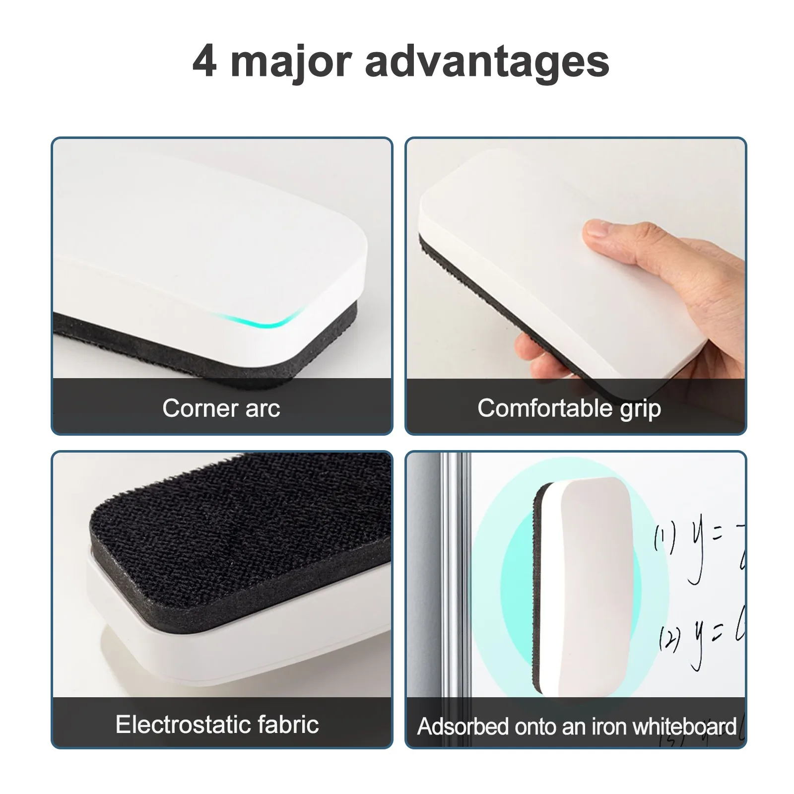 2025 Magnetic Whiteboard Eraser Large Blackboard Glass Special Eraser Can Absorb Dust-Free Chalk Eraser Blackboard Eraser