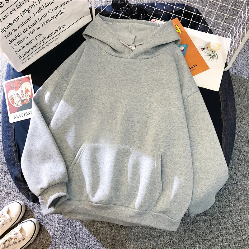 Sudadera con capucha Lisa informal para mujer, sudaderas elásticas cómodas, ropa cálida con bolsillos holgados, jerséis de calle a la moda para mujer 2024