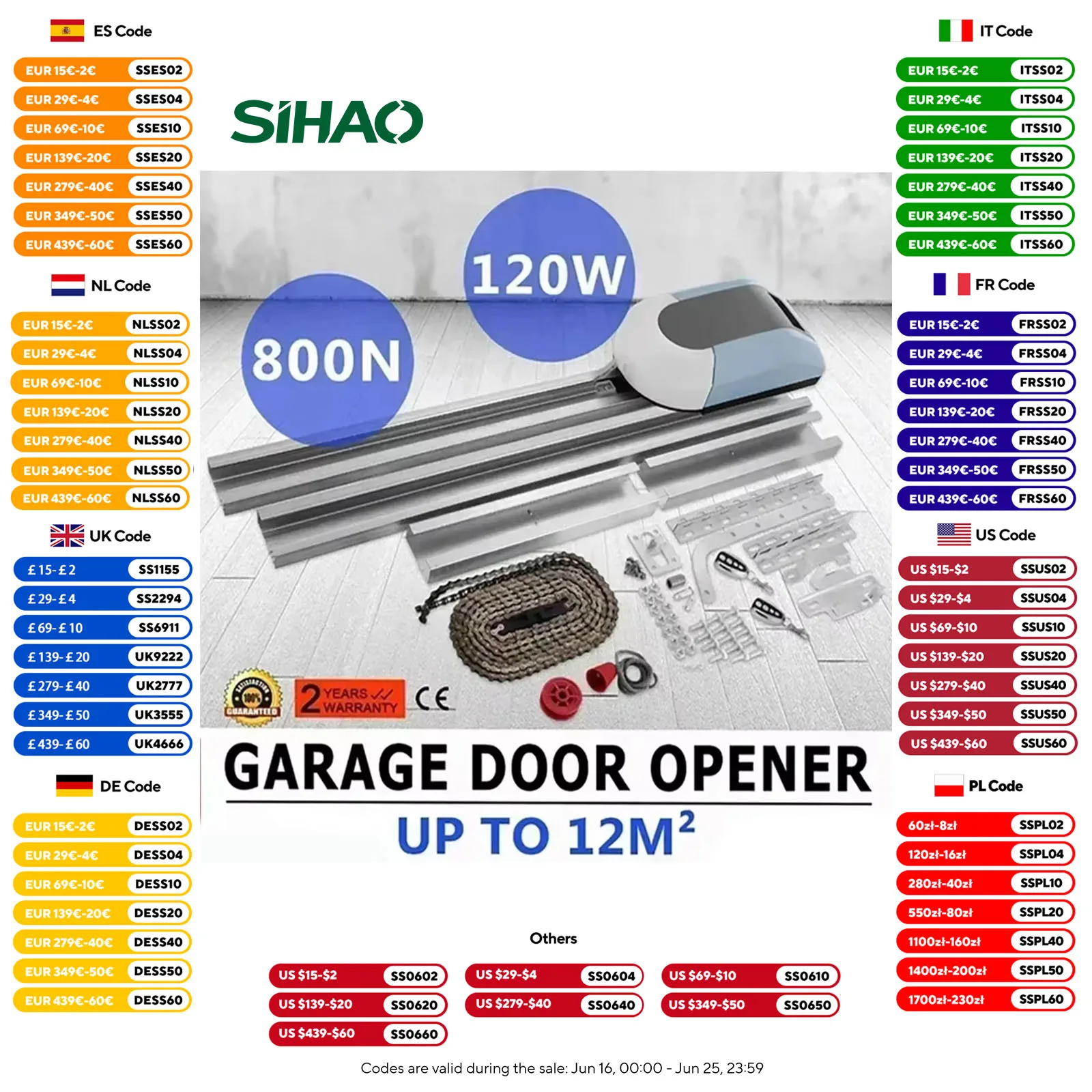SucceBuy-abridor de puerta con rodillo, Kit de operador de abridor de puerta de garaje 800N/1000N, Control remoto, abridores de puerta automáticos, Kit de puertas correderas