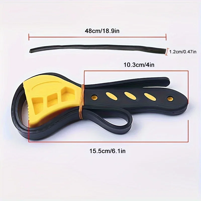 1 Stuks 6 Inch Riem Moersleutel Oliefilter Puller Strap Spanner Chain Wrench Strap Opener, verstelbare Demontage Tool
