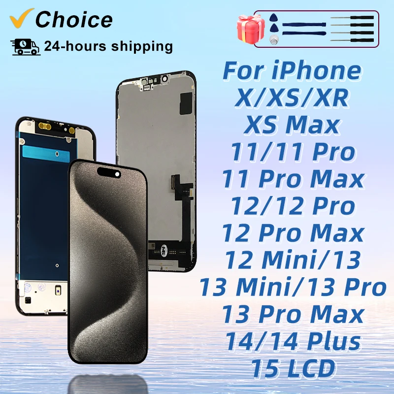 Pantalla OLED para iPhone 12, 12 Pro Max, 13 Mini, 14 Plus, 13 PRO MAX, 14, 15 Pro, digitalizador LCD para iPhone X, XR, XS Max, larts