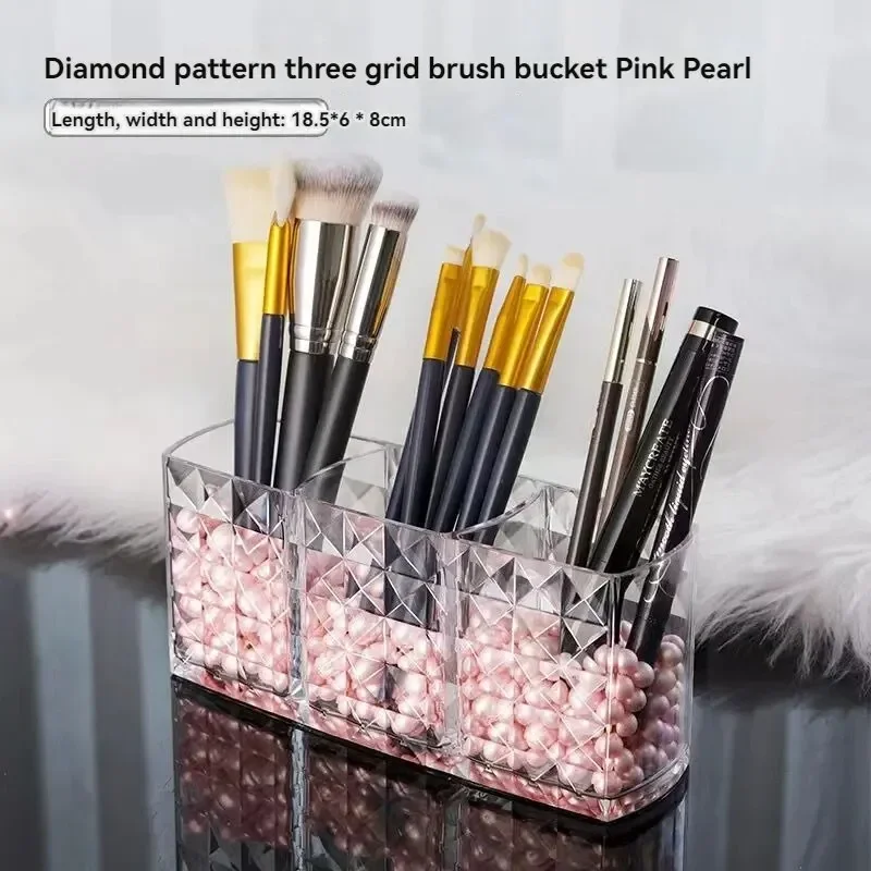 Caja de almacenamiento de gabinete con espejo con estampado de diamantes de 1 pieza, baño, cosméticos, estante de almacenamiento de lápiz labial DROPSHIPPING