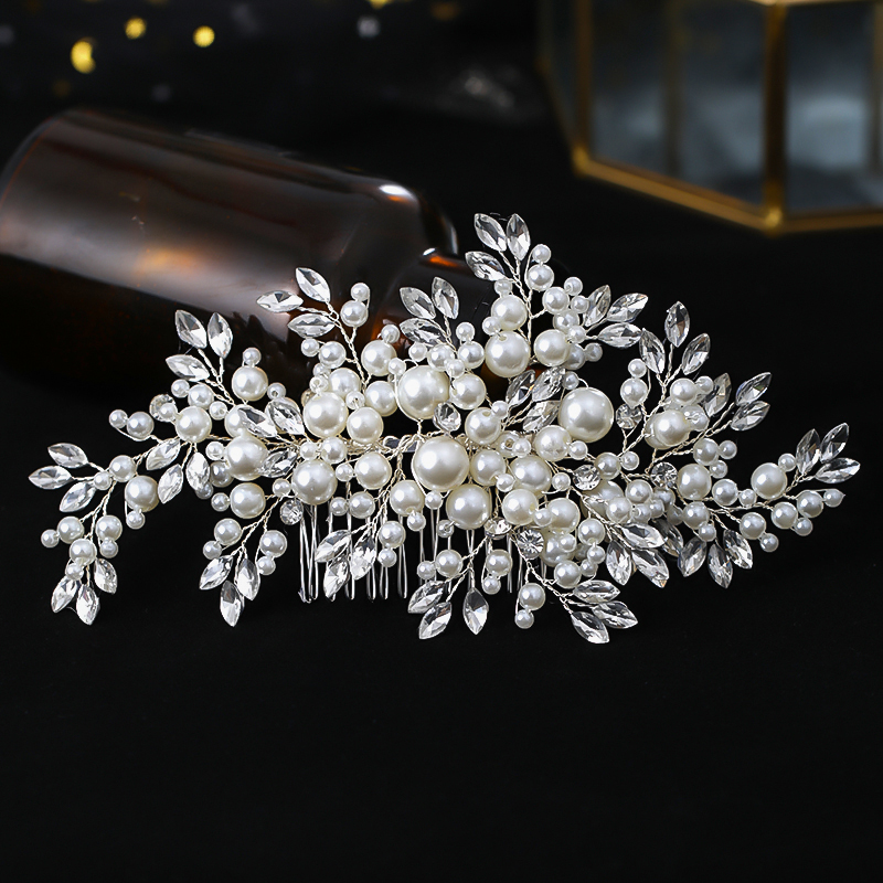 Luxe Parel Haar Kam Hoofdband Strass Parel Haaraccessoires Voor Vrouwen Bruiloft Accessoires Tiara Hoofddeksel
