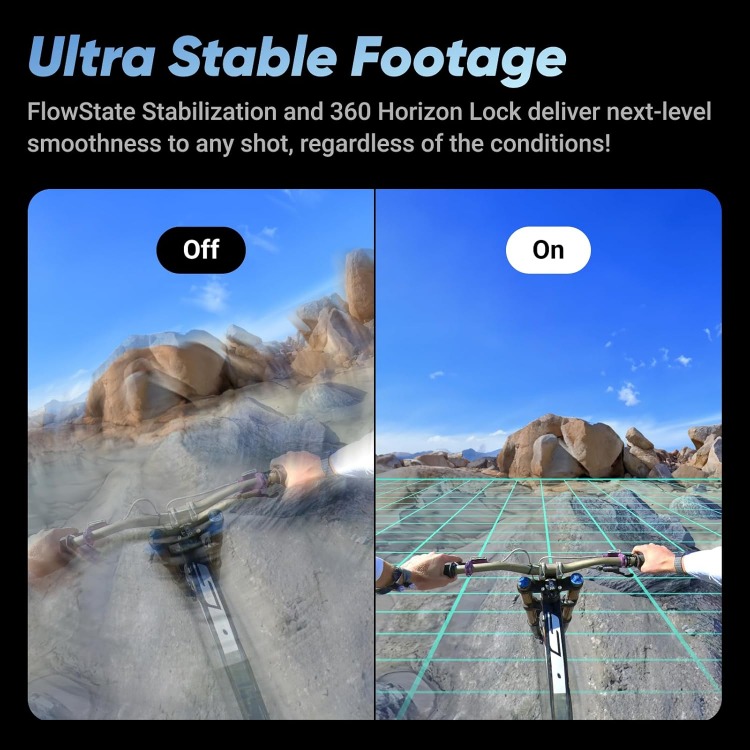 X4 Standard Bundle - Waterproof 8K 360 Action Camera, 4K Wide-Angle Video, Invisible Selfie Stick Effect, Removable