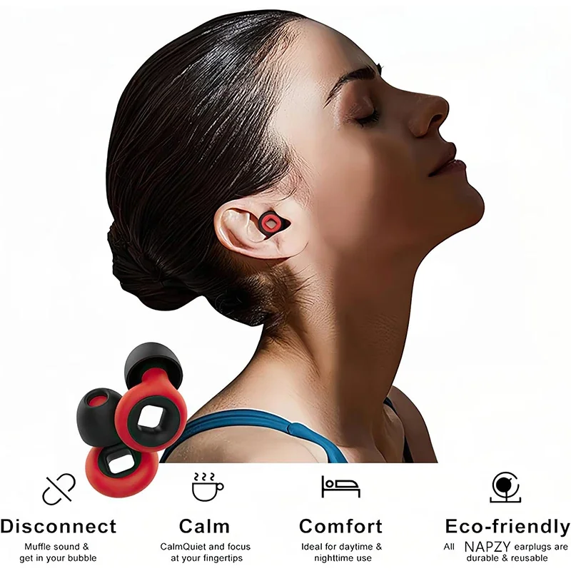 ที่อุดหูซิลิโคนสําหรับว่ายน้ําการนอนหลับลดเสียงรบกวนลดเสียงรบกวน-Soundproof ลดการรบกวน-คุณภาพ LOOP ปลั๊กอุดหูอุปกรณ์
