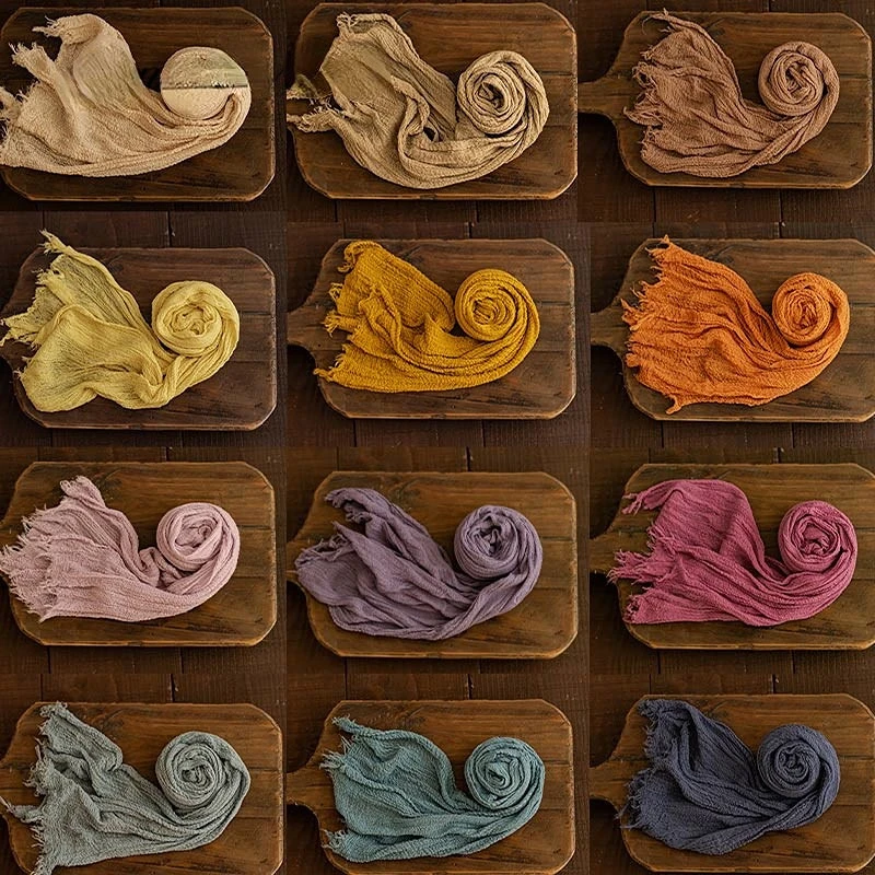 32-Màu Sắc Sơ Sinh Đạo Cụ Chụp Ảnh Mềm Mại Cao Cấp Co Giãn Bọc Cotton Đầm Chụp Ảnh Giỏ Lưng Bé Phụ Kiện