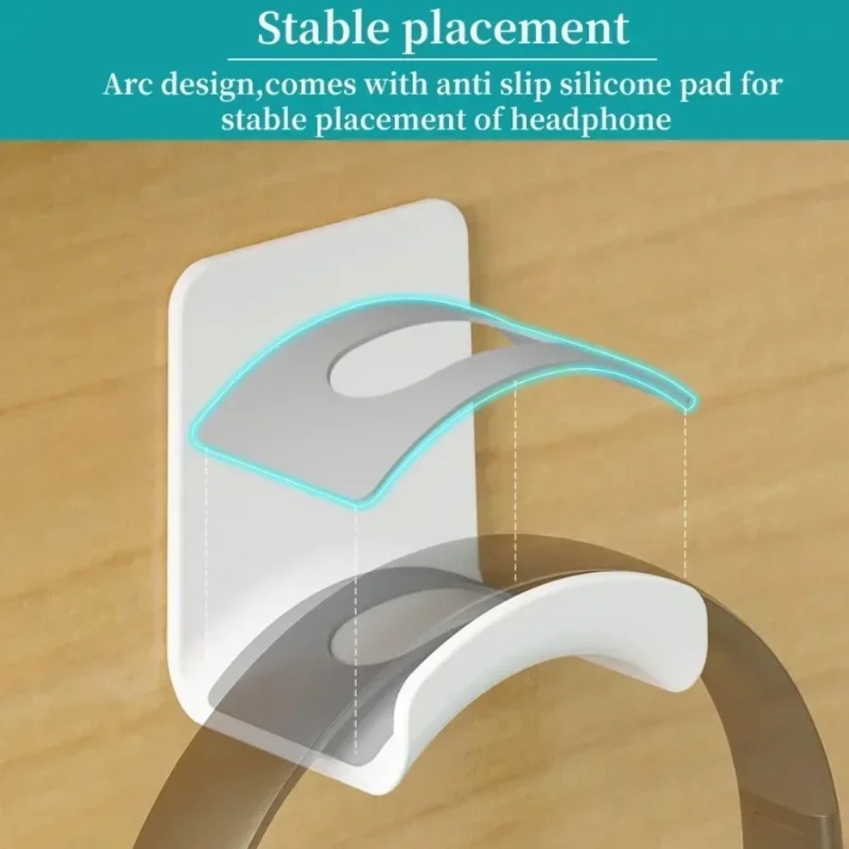 XIKCU Desk Universal Headphone Stand Adhensive Plastic Wall Mount Hanger Headset Holder Support For Gaming Earphone Bracket