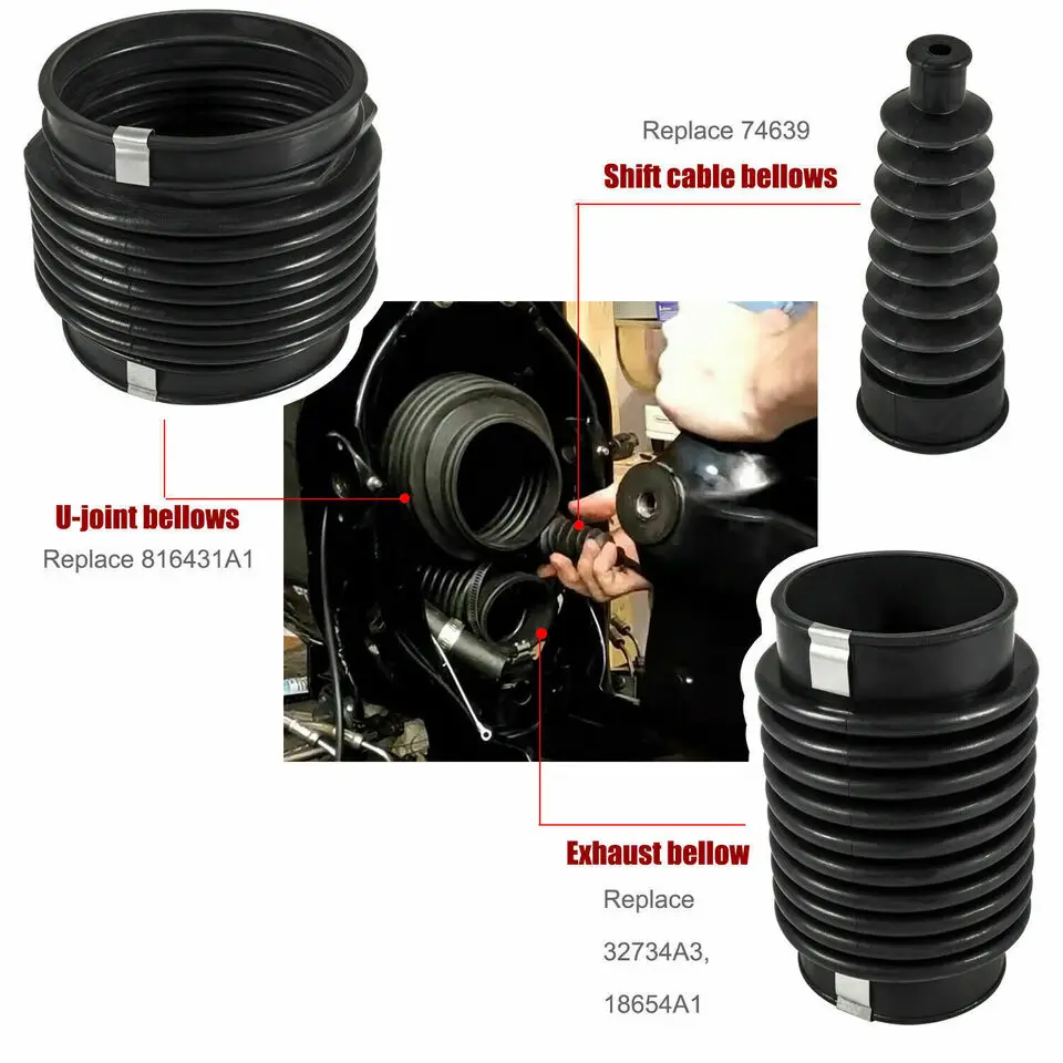 TML Kit Transom bellow Kit perbaikan dengan knalpot bellow untuk MerCruiser Alpha One, Gen II strins Drive