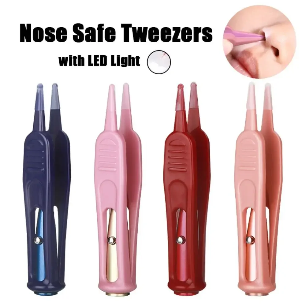 1 stücke Baby Dig Booger Clip Kleinkinder Sauber Ohr Nase Nabel Sicherheit Pinzette Sichere Pinzette Reinigung Liefert Pinzette Mit LED licht