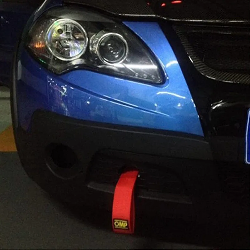 Corda de reboque de nylon para carro, corda de reboque para carro, seguro, amortecedor dianteiro, máximo 2 tonne, corda de reboque com porca, acessórios para carro