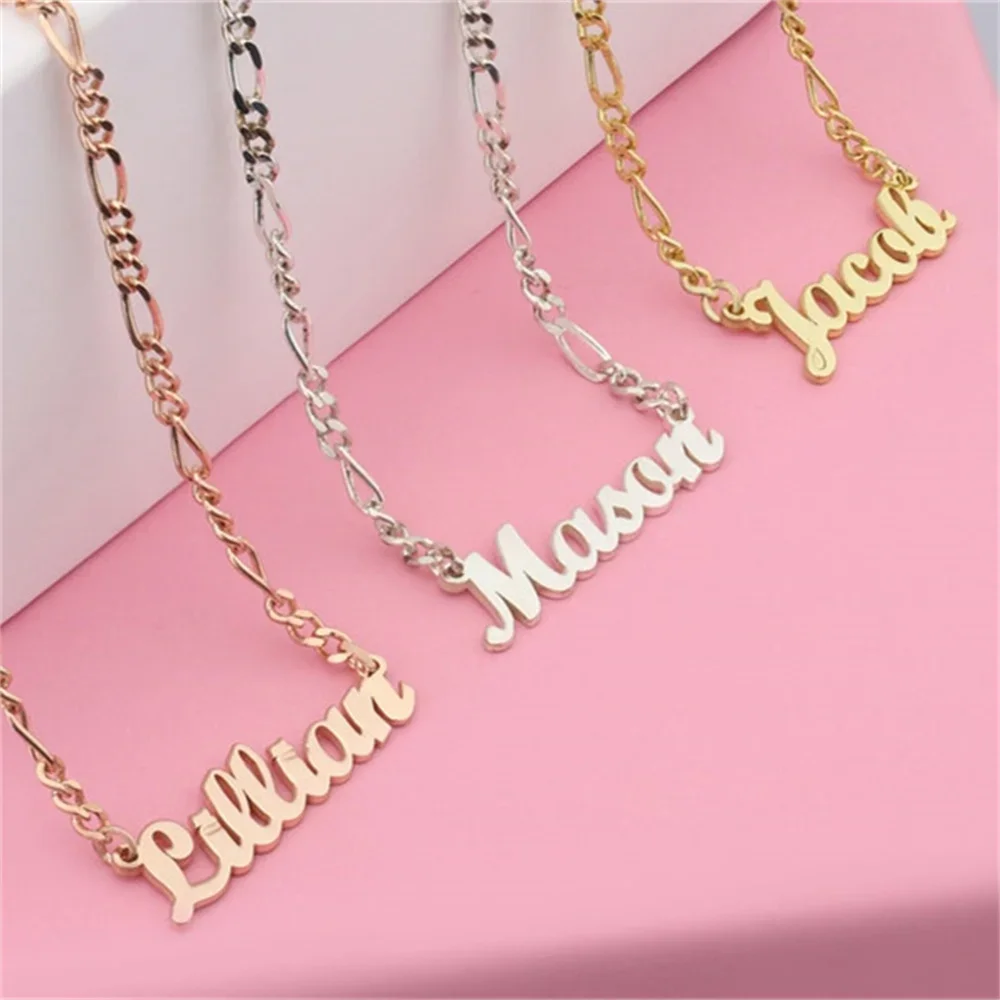 เครื่องประดับชื่อ Custom สร้อยคอผู้ชายป้ายชื่อเครื่องประดับสแตนเลสผู้หญิงเงินส่วนบุคคลสร้อยคอของขวัญ2023ใหม่