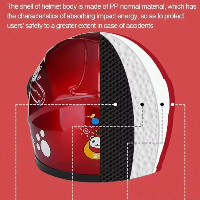 2024 秋冬新製品: 子供用ヘルメット子供用安全ヘルメット電気自動車男性用と女性用ヘルメット暖かい漫画