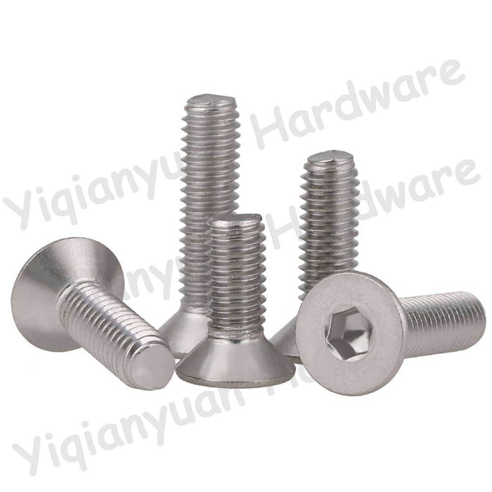 10 #-24 UNC 10 #-32 UNF benang DIN7991 SUS304 soket Stainless Steel Hexagon kepala sekrup Allen kunci Hex baut datar