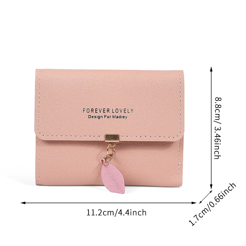Dompet koin คลัทช์พับสามทบกระเป๋าใส่บัตรเครดิตมินิมอลลิสต์กระเป๋าสตางค์ลำลองของผู้หญิง