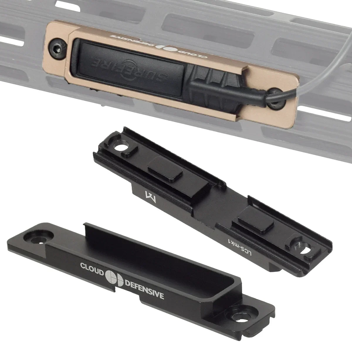 Mlok Keymod montaje en riel SF M600 M300 armas Airsoft luz de explorador linterna ST07 almohadilla de presión accesorios de interruptor riel Picatinny