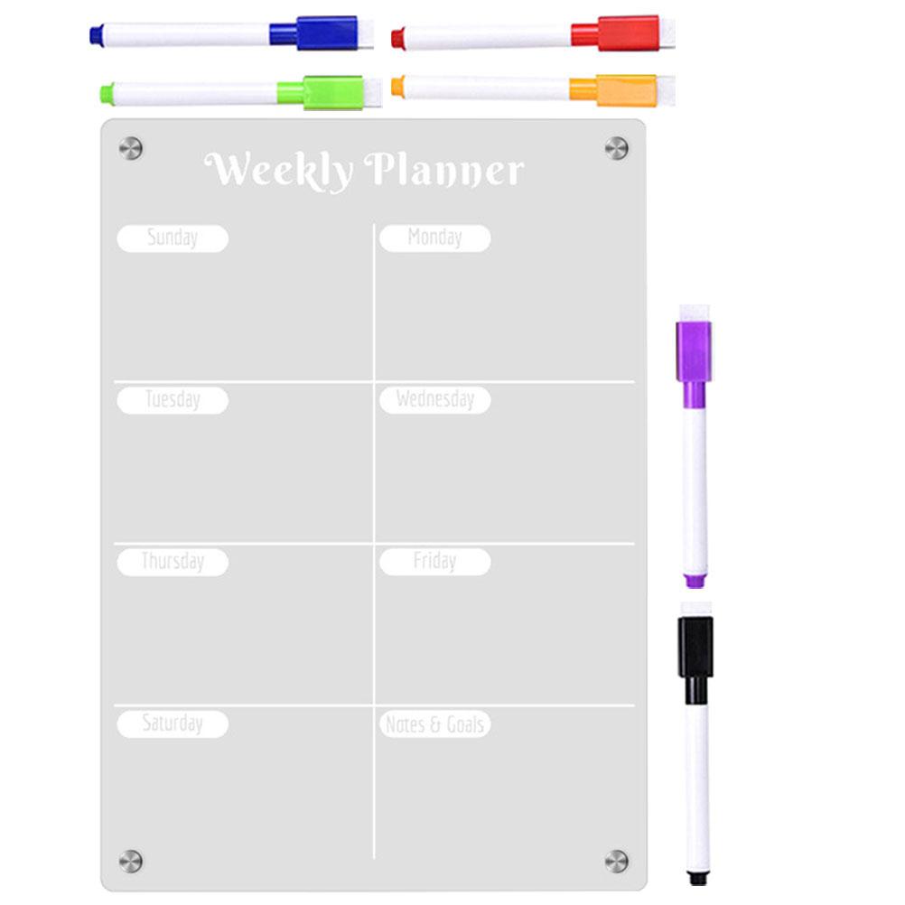 Magnetic Planner Acrylic Fridge Board Clear Dry Erase Board For Weekly Schedule Whiteboard Presentation Supplies Office Tools