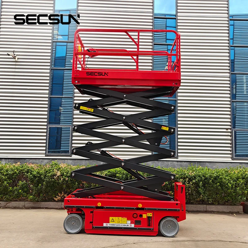 Plataforma de trabajo aéreo 320kg 227kg 10 ~ 16M plataforma elevadora de tijera hidráulica autopropulsada mesa elevadora de escalera eléctrica