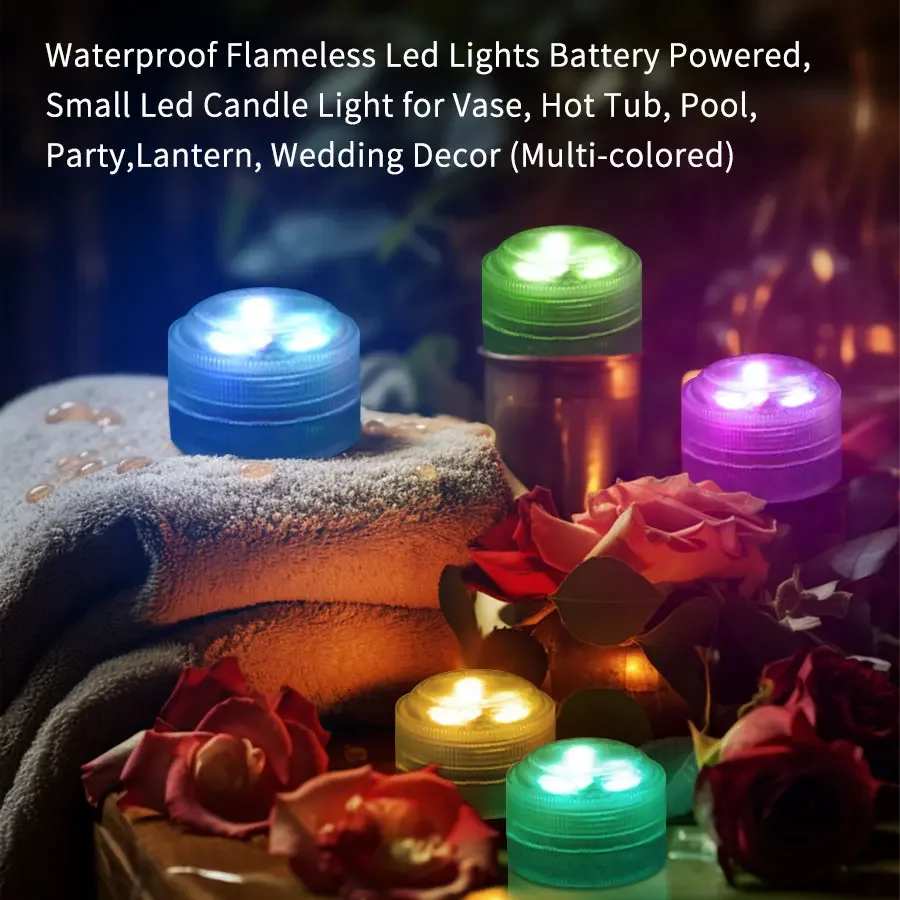 Luz LED para pecera, perilla de luz de buceo pequeña, Control remoto, luz subacuática, florero, decoración de paisaje, luz de ambiente, 3LED