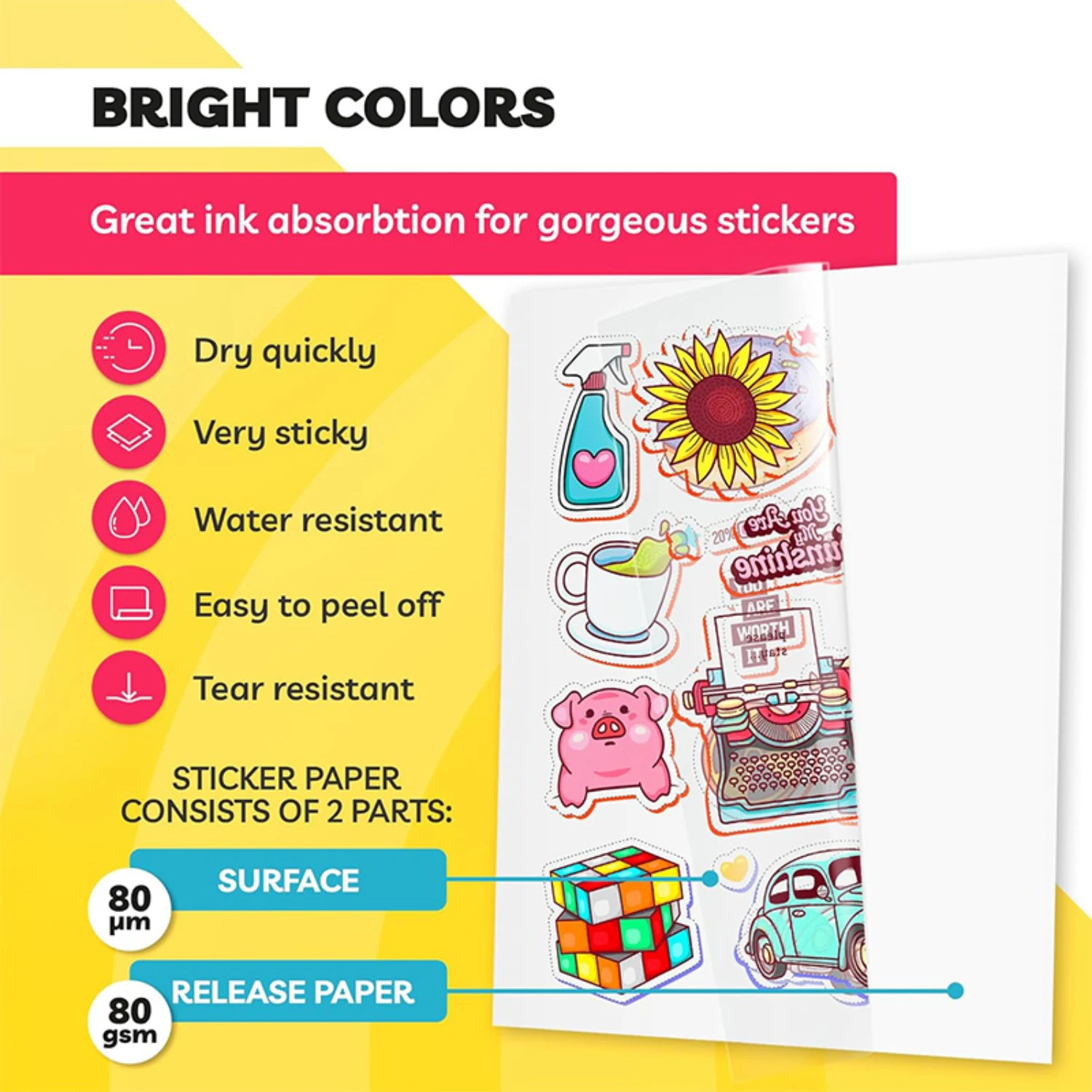 20 pz 100% trasparente A4 impermeabile trasparente stampabile carta adesiva in vinile per stampante a getto d'inchiostro a colori carta adesiva trasparente