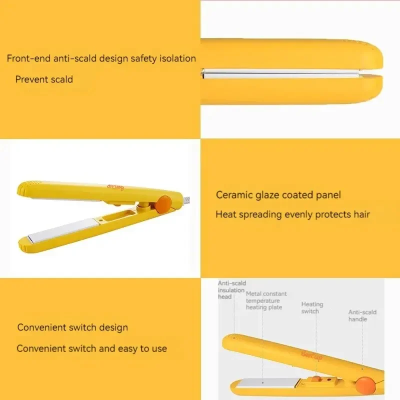 Mini Haar glätter Zwischen ablage kleiner Netz stecker Curling Haar glattes Haar Mädchen Luft Pony tragbare Haar glätter