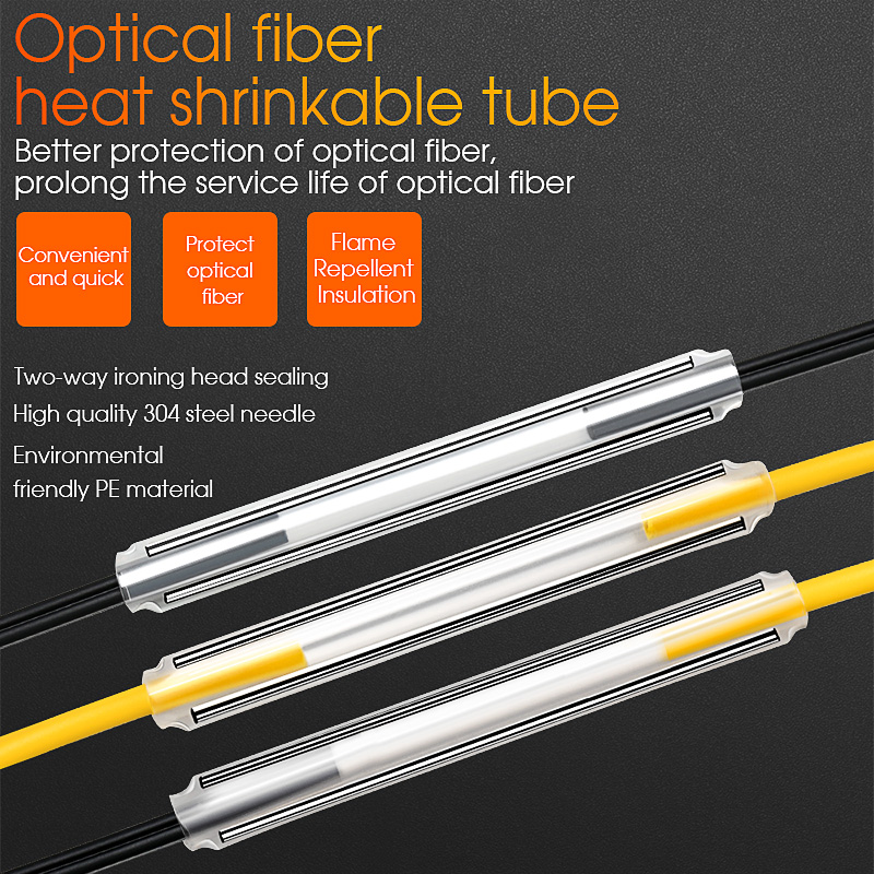 60MM Optical Fiber Heat Shrink Tubing FTTH Double Needle Coarse Pipe Leather Fiber Optic Cable Hot Melt Fusion Splice Sleeve