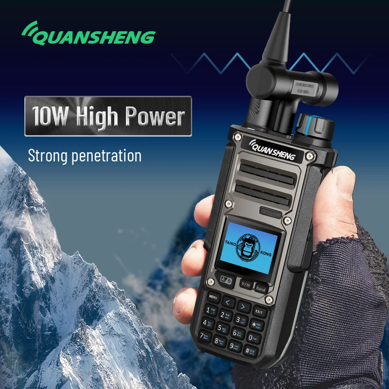 Quansheng TK11(8) Walkie Talkie 10W Radio bidireccional de doble banda de alta potencia con batería de 3000mah AM FM SSB NOAA Receptor de Radio TK11