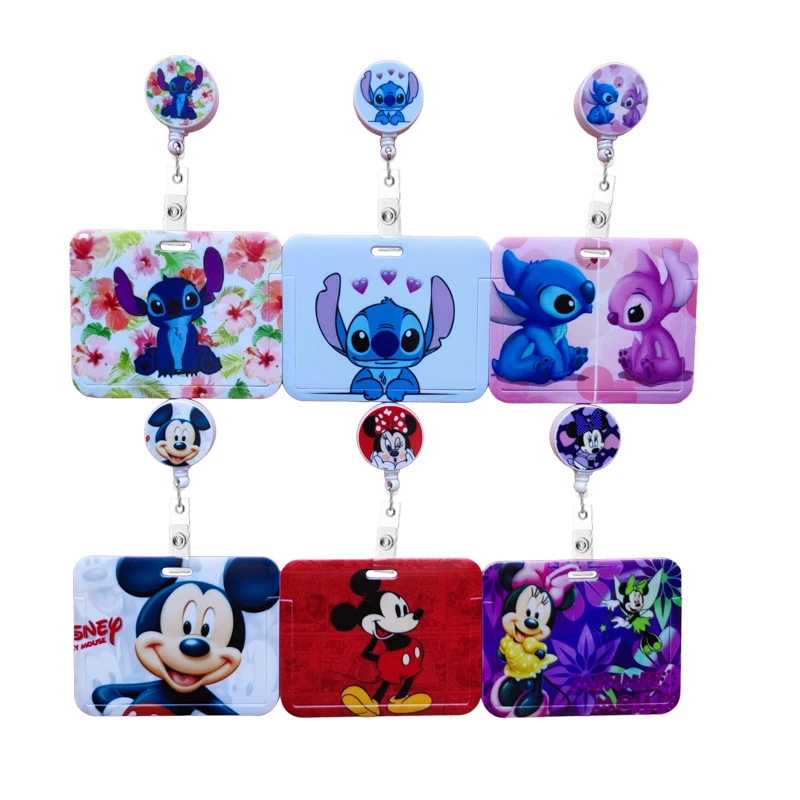 Disney Stitch Đựng Thẻ Có Thể Thu Vào Kẹp Khóa Ngang Huy Hiệu Thẻ Máy Giữ Bác Sĩ Y Tá Thẻ Kẹp Treo Giấy Chứng Nhận