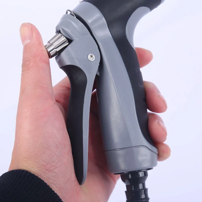 Pistola ad acqua per autolavaggio ad alta pressione per uso domestico e palo lungo in lega con manico in gomma Strumenti per irrigazione Estensione metallica avvolta