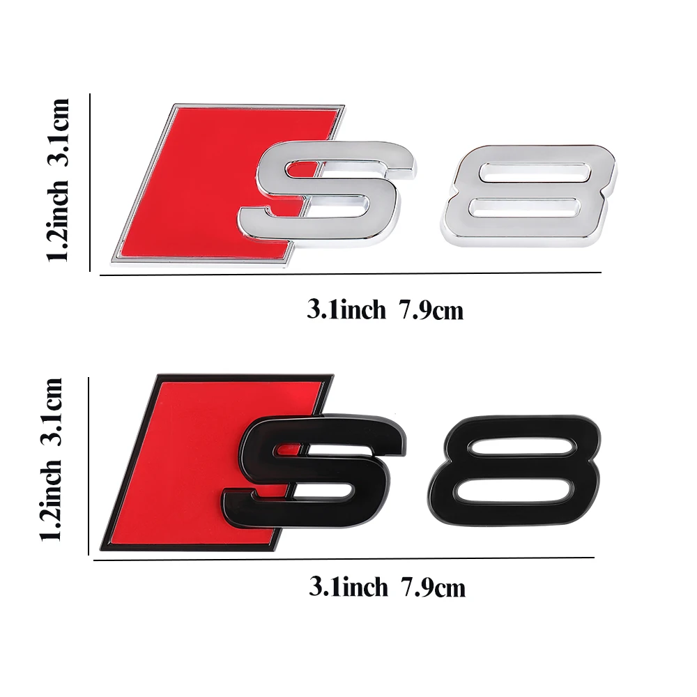 Insignia ABS para maletero trasero de carrocería de coche, emblema S3 S4 S5 S6 S7 S8, accesorios de decoración para Audi A4 B8 B6 B9 B7 A3 8P 8V 8L A6 C7 C6 C5