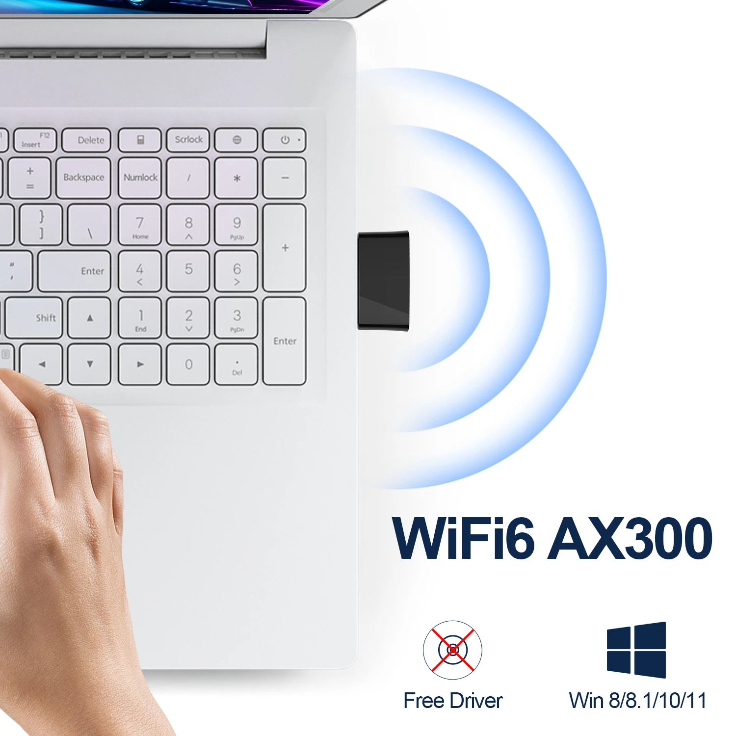 Сетевая карта COMFAST Mini USB WiFi6 Dongle 2,4 ГГц Wi-Fi Lan адаптер драйвера бесплатно 300 м 150 м приемник для ПК ноутбука Windows 7/10/11