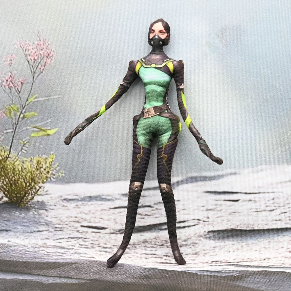 Juego VALORANT Jett Viper Sage llavero de Cosplay muñeco de algodón de felpa forma giratoria delgada habitación modelo abstracto decoración regalo