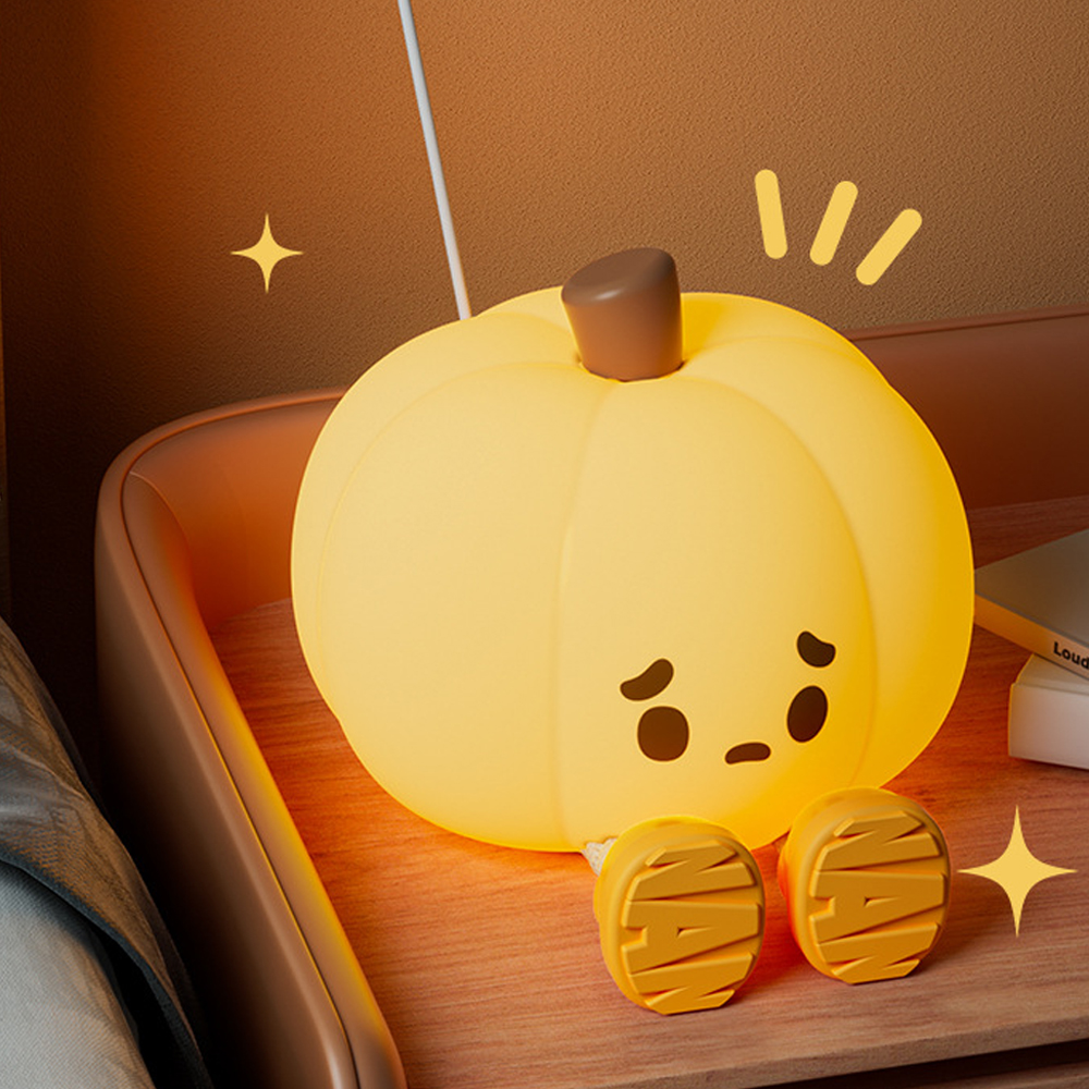 Halloween Pumpkin Night Light, Cute Soft Silicone Safe Lamp, Timing, Dimmable, Bedside Decor, Kids, Babies, Presentes