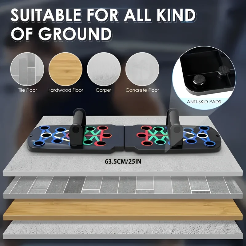 แบบพกพามัลติฟังก์ชั่น Push-Up BOARD-ฟิตเนสและกล้ามเนื้ออุปกรณ์ออกกําลังกายหน้าแรกชุดพับ Push Up Bar ความต้านทาน