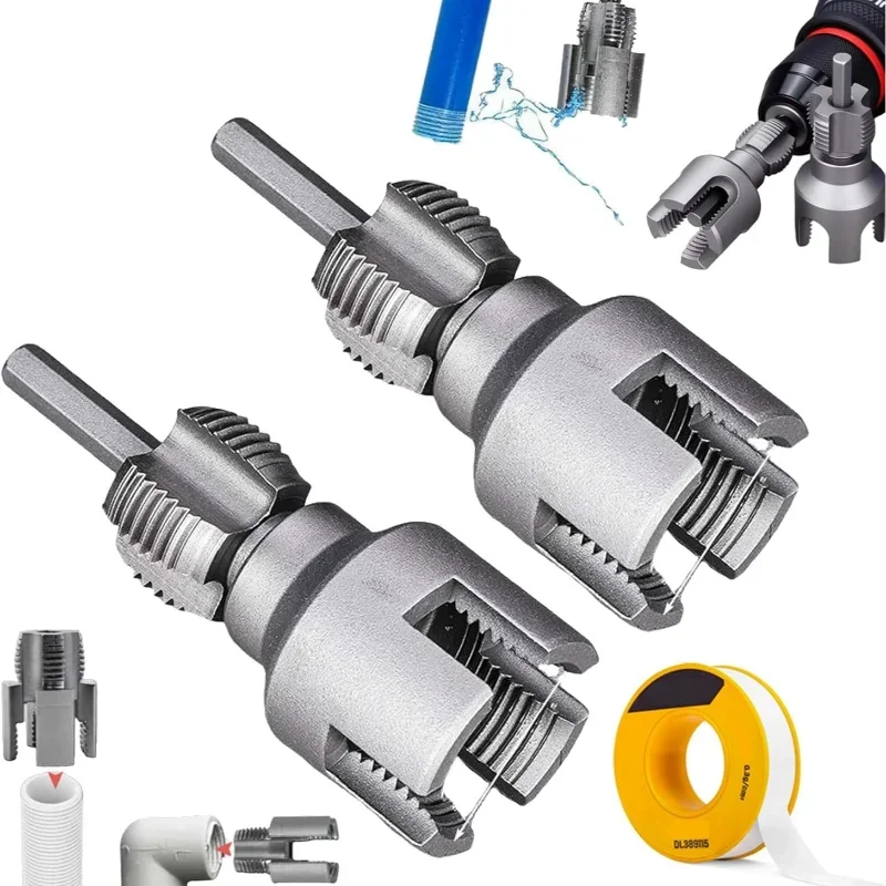 Dual Function Pipe tracking Thread Cutting Tool Universal Wire Tool Integrated Internal External Pipe Threading Home Maintenance