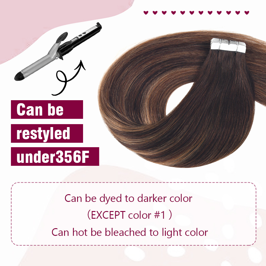 เทป Neitsi Ombre มินิเทปกาวผมต่อมนุษย์ตรงต่อผิวจริง100% MEGA hair 12 "-24"