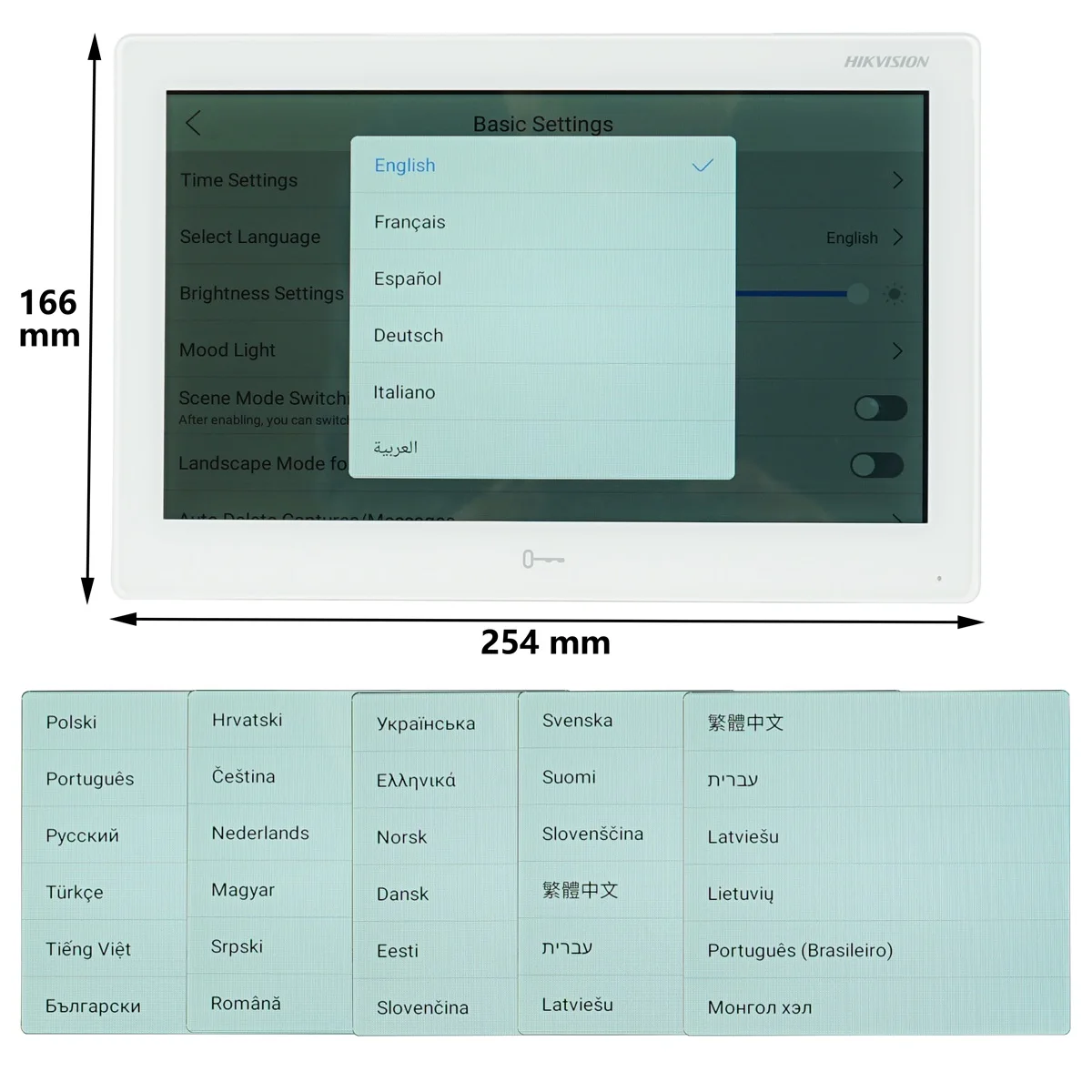 HIKVISION wersja międzynarodowa 10-calowy monitor wewnętrzny DS-KH9510-WTE1(B), 802.3af POE, aplikacja Hik-connect, WiFi, wideodomofon