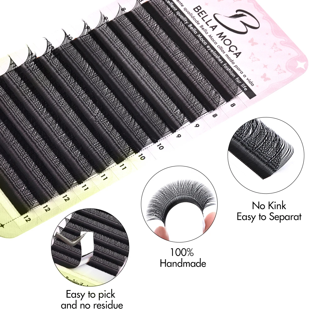 Bella moça U Shaped YY 3D 4D 5D 6D Eyelash Extension YY Lashes Super Soft Parallel Premade Fan Lashes C/D/M Curl Makeup Tools